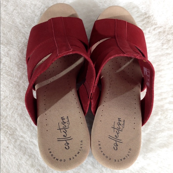 NWOT Clarks Nubuck Leather Valarie Slide Sandals - Picture 7 of 10